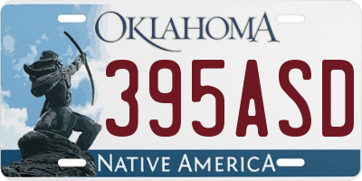 OK license plate 395ASD