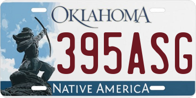 OK license plate 395ASG