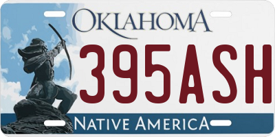 OK license plate 395ASH
