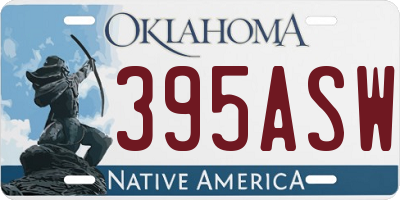 OK license plate 395ASW