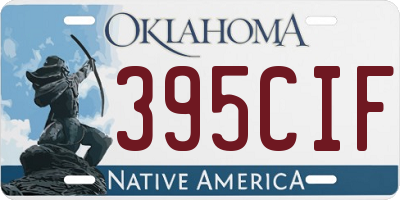 OK license plate 395CIF