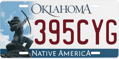 OK license plate 395CYG