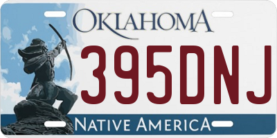 OK license plate 395DNJ