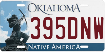 OK license plate 395DNW