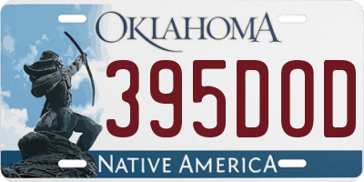 OK license plate 395DOD