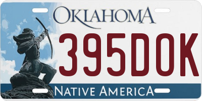 OK license plate 395DOK