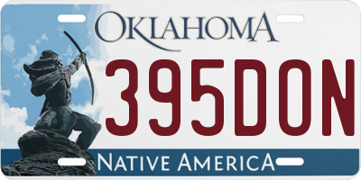 OK license plate 395DON