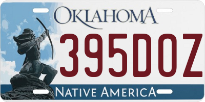 OK license plate 395DOZ