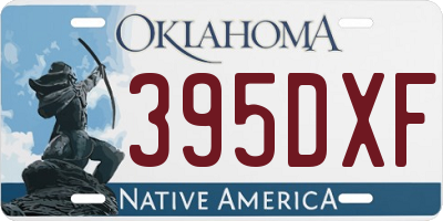 OK license plate 395DXF
