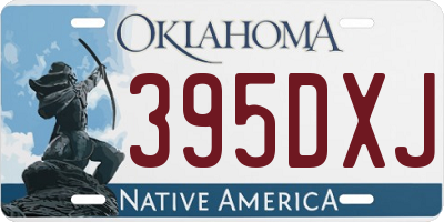 OK license plate 395DXJ