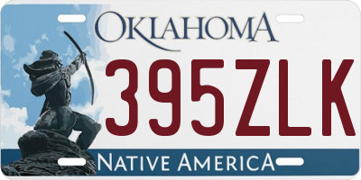 OK license plate 395ZLK