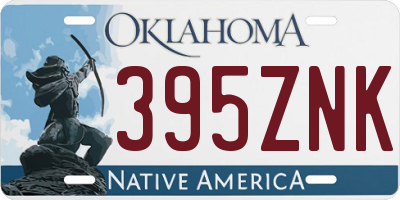 OK license plate 395ZNK