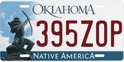 OK license plate 395ZOP