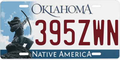 OK license plate 395ZWN