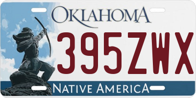 OK license plate 395ZWX