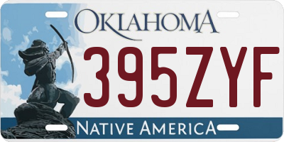 OK license plate 395ZYF