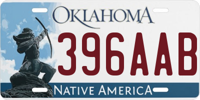 OK license plate 396AAB