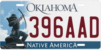 OK license plate 396AAD