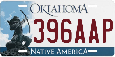 OK license plate 396AAP