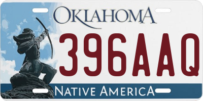 OK license plate 396AAQ