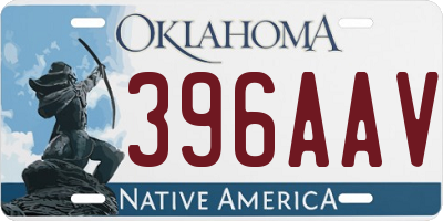 OK license plate 396AAV