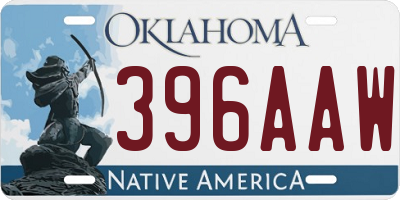 OK license plate 396AAW