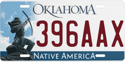 OK license plate 396AAX