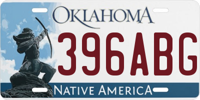 OK license plate 396ABG