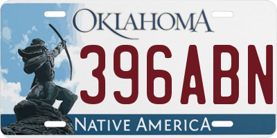 OK license plate 396ABN