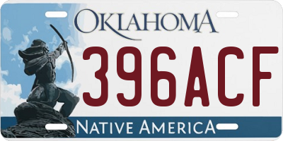 OK license plate 396ACF