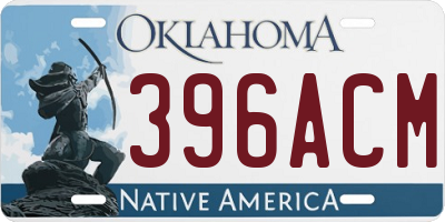 OK license plate 396ACM