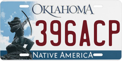 OK license plate 396ACP