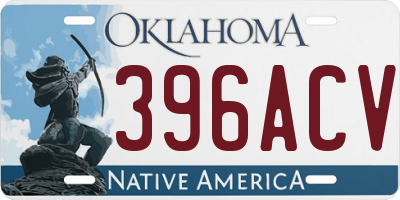 OK license plate 396ACV