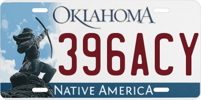 OK license plate 396ACY