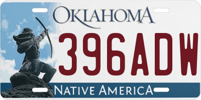 OK license plate 396ADW
