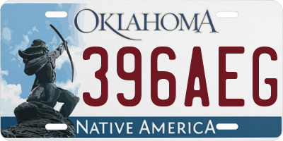 OK license plate 396AEG