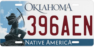 OK license plate 396AEN