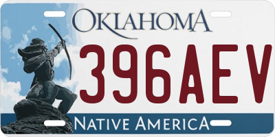OK license plate 396AEV