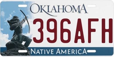 OK license plate 396AFH