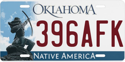 OK license plate 396AFK