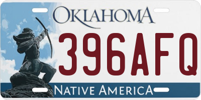 OK license plate 396AFQ