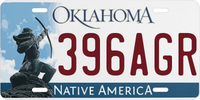 OK license plate 396AGR