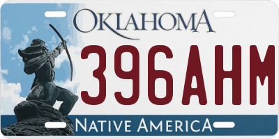 OK license plate 396AHM