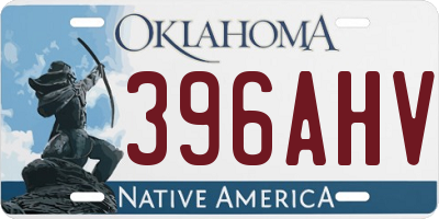 OK license plate 396AHV
