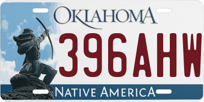 OK license plate 396AHW