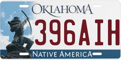 OK license plate 396AIH