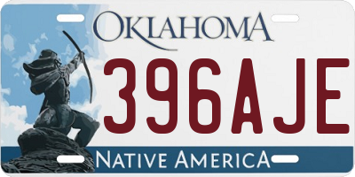 OK license plate 396AJE
