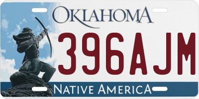 OK license plate 396AJM