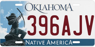 OK license plate 396AJV