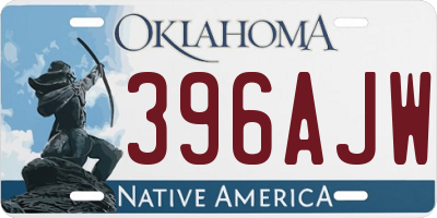OK license plate 396AJW